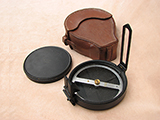WW2 Francis Barker artillery compass with leather case.